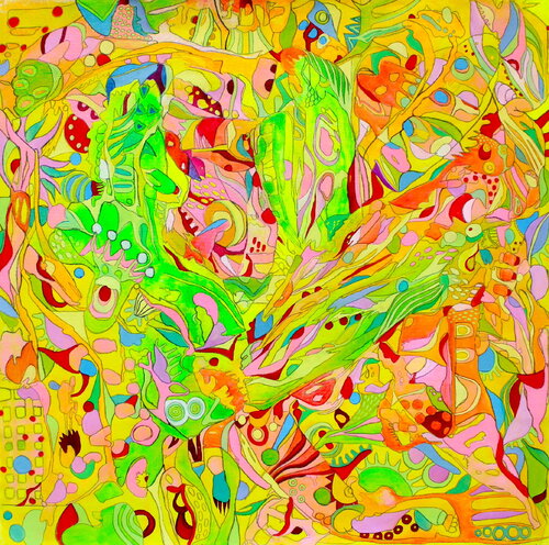 672. Tropical Whirlwind. Multicolor Vivid Abstract. Veera Zukova
