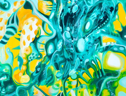 676. Organic Abstract Art. Flowing Forms and Vibrant Colors di Veera Zukova, Pittura in vendita su Singulart