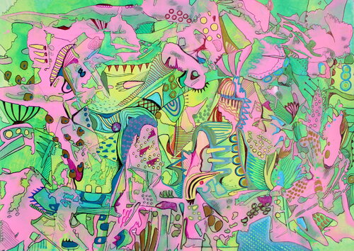 679. Floral Whispers: An Abstract Imagination par Veera Zukova, Peinture en vente sur Singulart