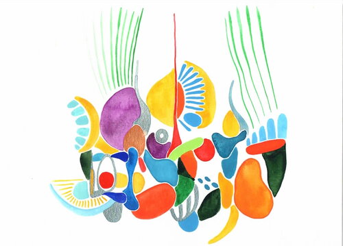 763. Intuitive Subconscious: Asymmetrical Balance par Veera Zukova, Dessin en vente sur Singulart