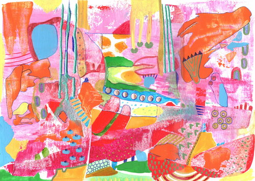 764. Natural Beauty: Intuitive Subconscious “j’ai pas le choix” di Veera Zukova, Pittura in vendita su Singulart