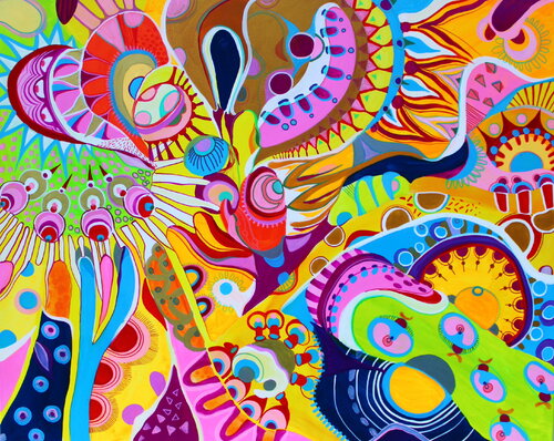 734. A Wonderful World full of Love de Veera Zukova, Pintura a la venta en Singulart