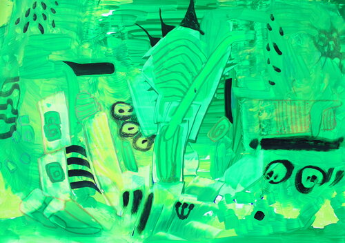 740. Tu Devais Arrêter d'u Penser by Veera Zukova, Painting for Sale on Singulart