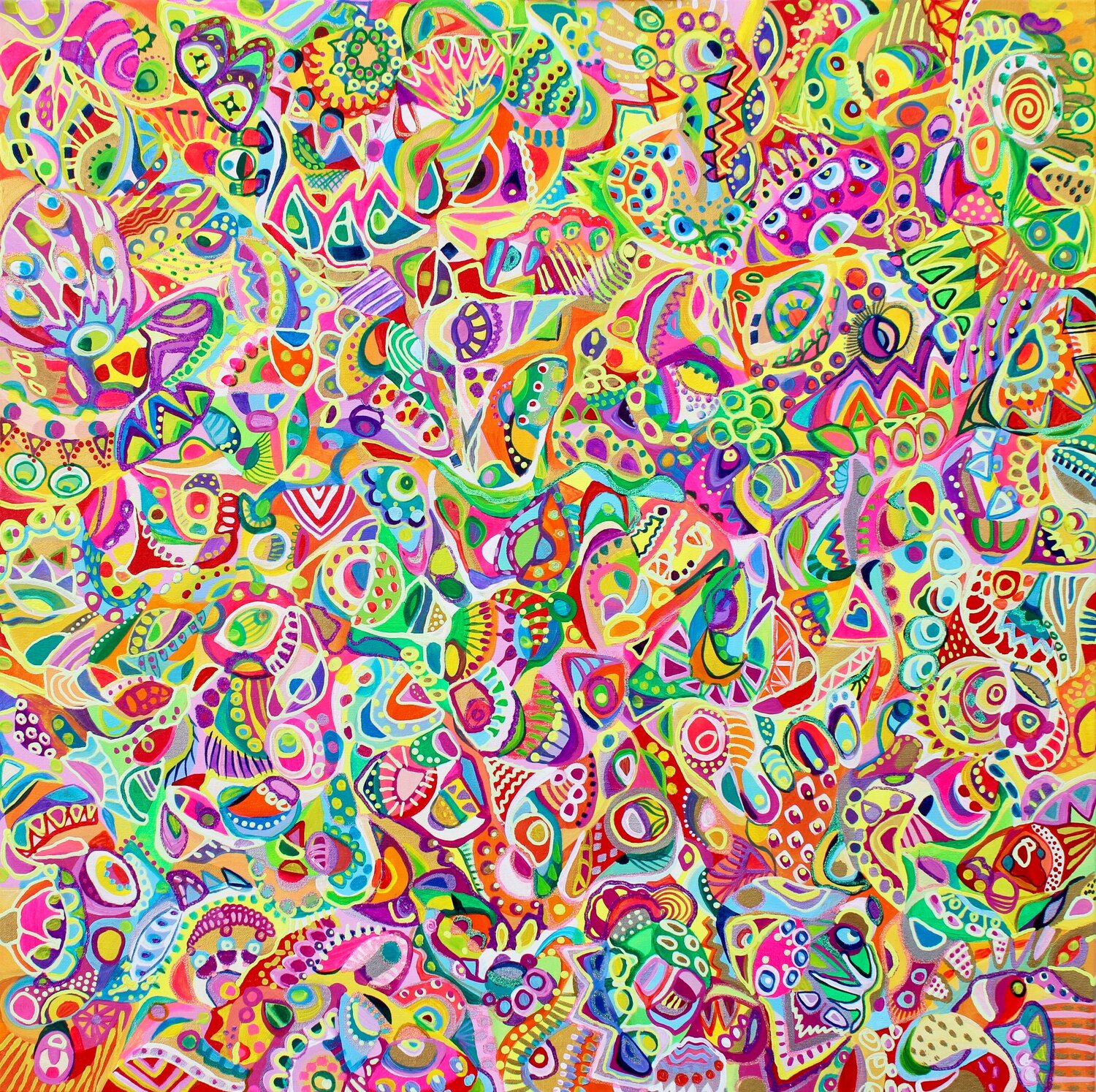 139. Explosion of colors (this artwork is traveling worldwide on exhibitions) Veera Zukova Original painting for sale