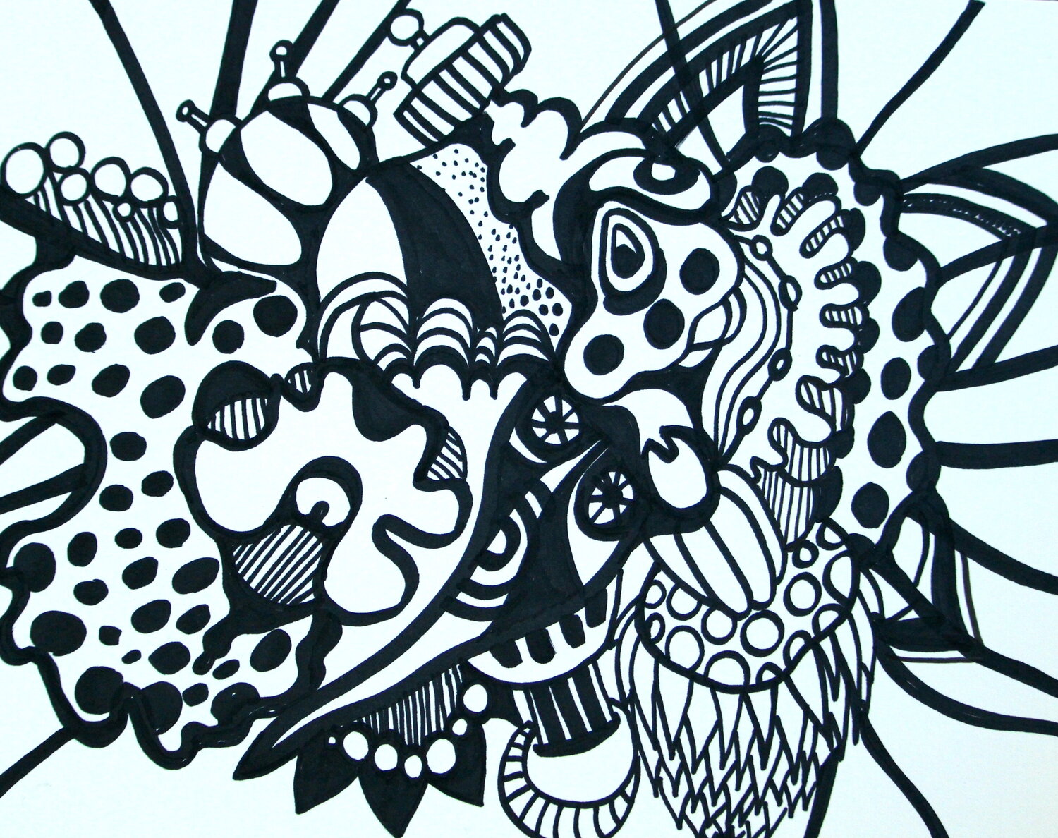 591. Black subconscious doodles/ live session on TikTok Veera Zukova Originalgemälde zu verkaufen