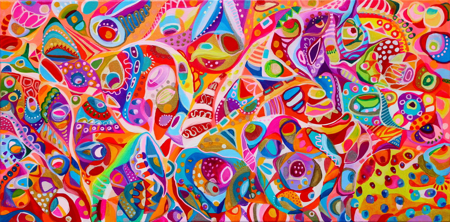 220. Beautiful colorful wonderland Veera Zukova Originalgemälde zu verkaufen