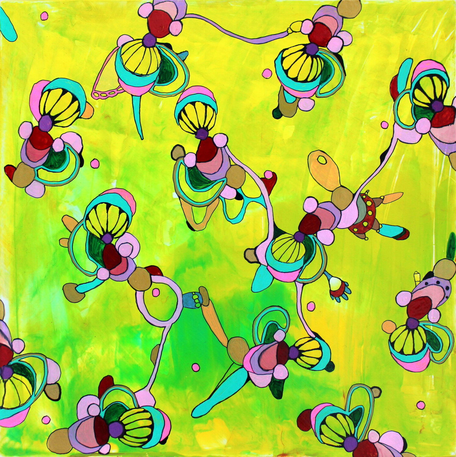 350. Love. Time. Eternity: A Journey Through Vibrant Abstract Expressionism Veera Zukova Dipinto originale in vendita