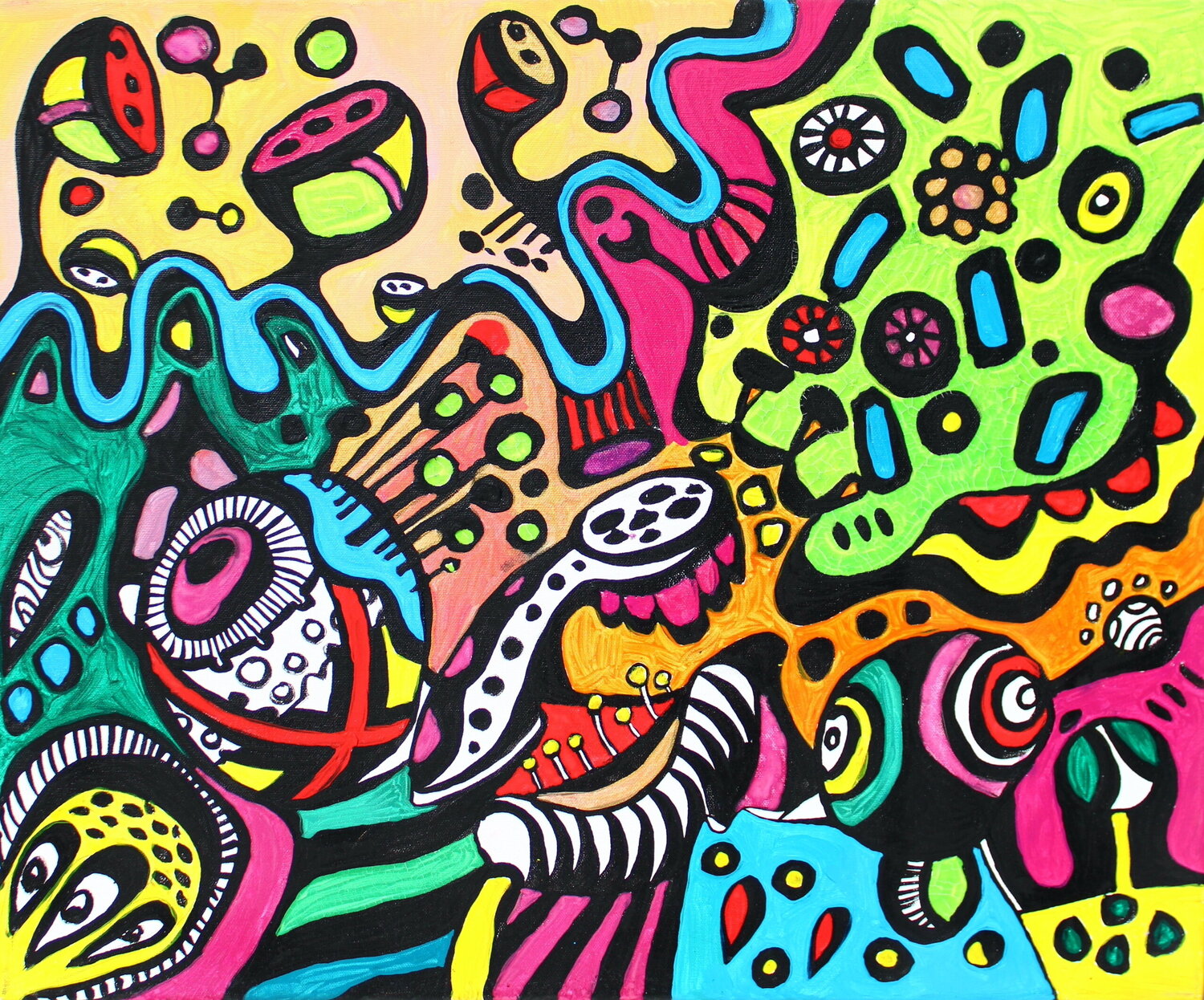 40. Eye: A Bold Exploration of Abstract Forms and Colors Veera Zukova Originalgemälde zu verkaufen