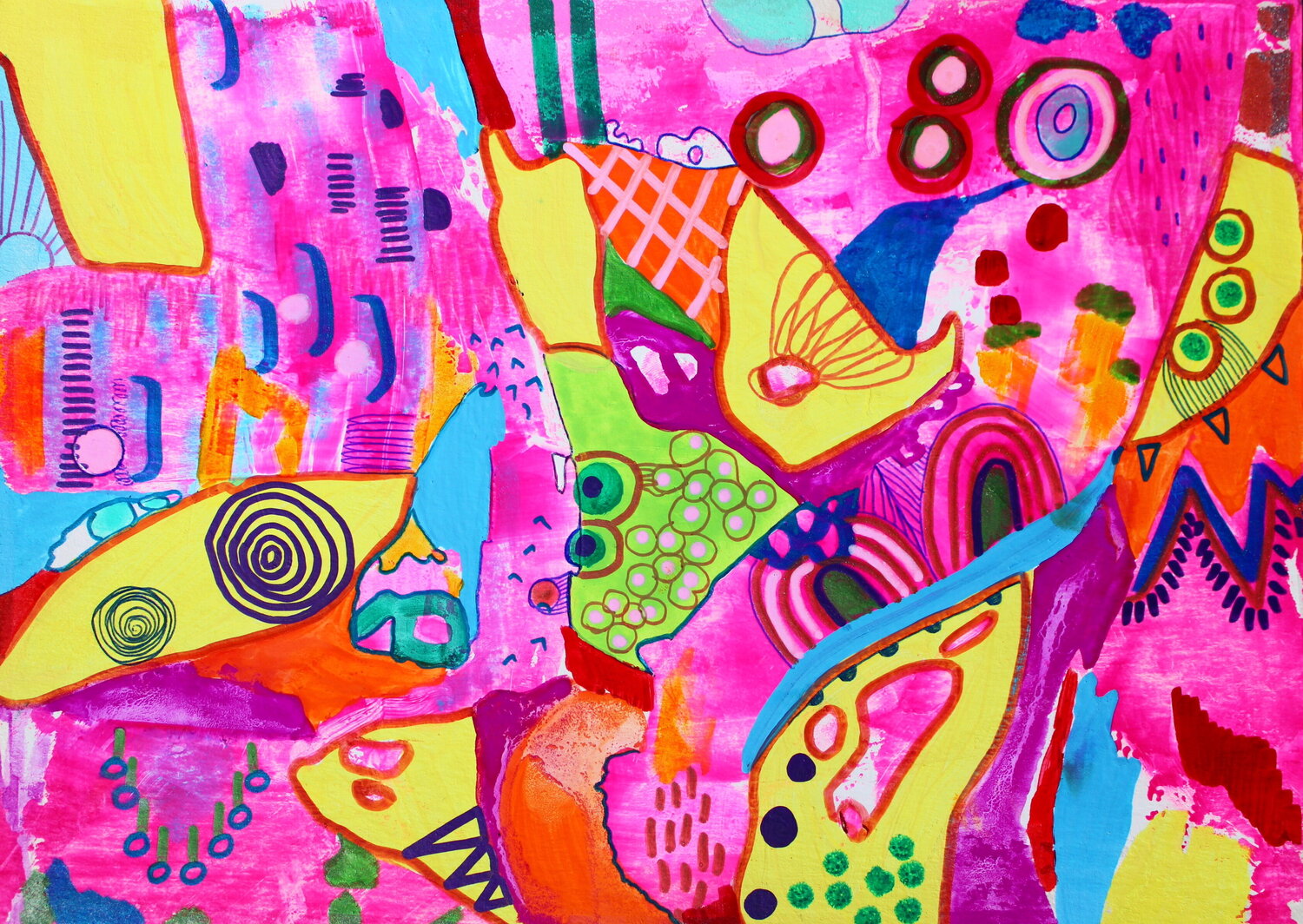 766.Intuitive Subconscious - Healing art: Playing with colors. Veera Zukova Originalgemälde zu verkaufen