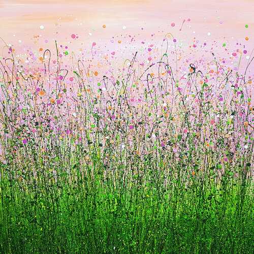 Peaches And Cream Meadows di Lucy Moore, Pittura in vendita su Singulart