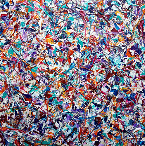 Abstract Synapses - Lets Go Round Again di Lucy Moore, Pittura in vendita su Singulart