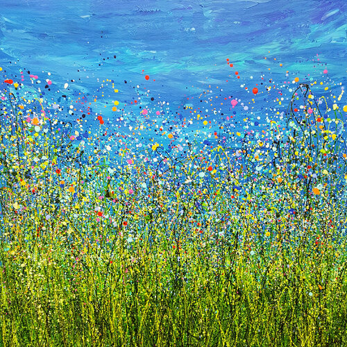 Aurora Borealis Meadows di Lucy Moore, Pittura in vendita su Singulart