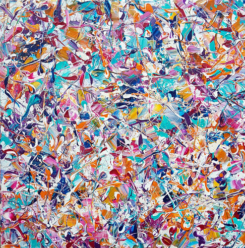 Abstract Synapses - Meet Me On The Other side di Lucy Moore, Pittura in vendita su Singulart