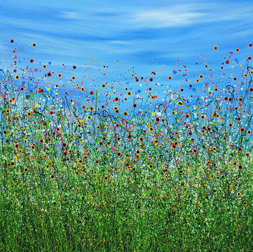 Morning Poppy Meadows #17 di Lucy Moore, Pittura in vendita su Singulart