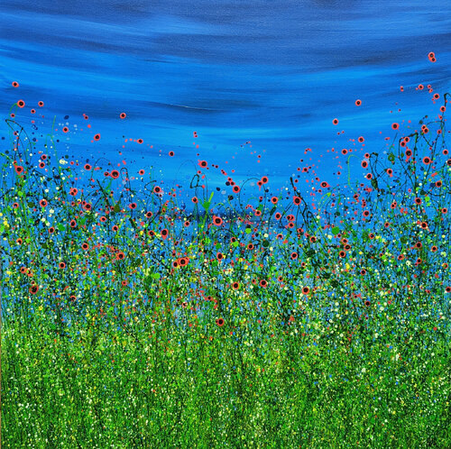 Twilight Poppies #3 di Lucy Moore, Pittura in vendita su Singulart
