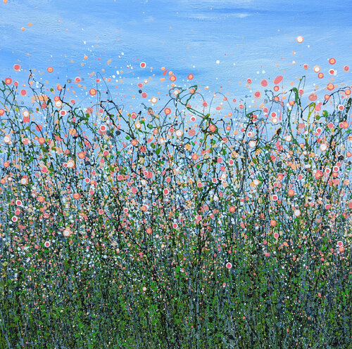 Popping Coral Meadows van Lucy Moore, Schilderij te koop op Singulart