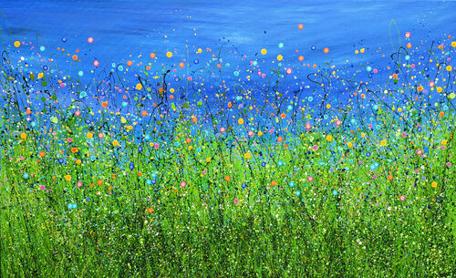 Midnight Popping Meadows di Lucy Moore, Pittura in vendita su Singulart