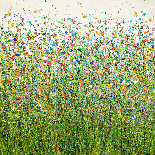 Glorious Rainbow Meadow di Lucy Moore, Pittura in vendita su Singulart