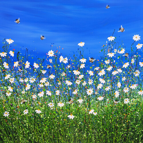 Bee utiful Daisy Meadow #6 di Lucy Moore, Pittura in vendita su Singulart