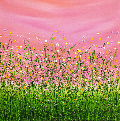 Blushing Confetti Meadows #3 di Lucy Moore, Pittura in vendita su Singulart