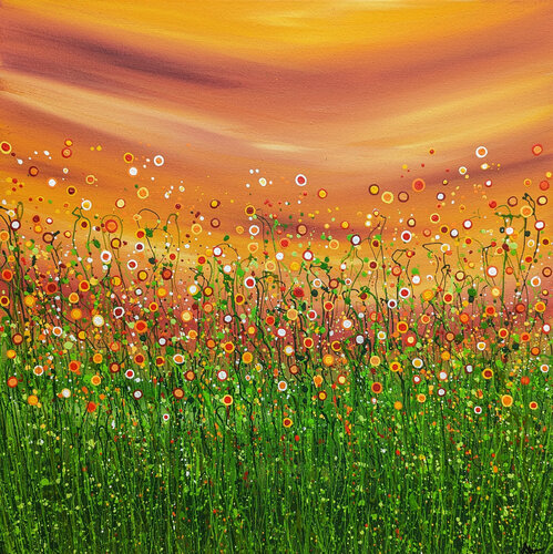 Popping Sunrise Meadows #5 di Lucy Moore, Pittura in vendita su Singulart