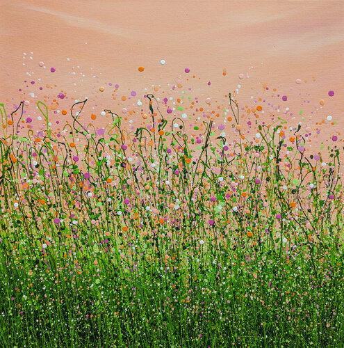 Peaches & Cream Meadow Delight #4 di Lucy Moore, Pittura in vendita su Singulart