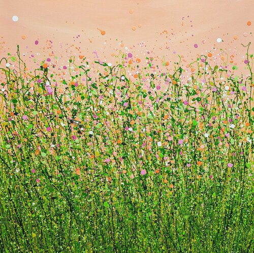 Peaches & Cream Meadow Delight #5 di Lucy Moore, Pittura in vendita su Singulart