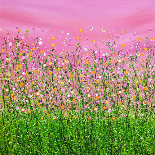 Blushing Confetti Meadows #4 di Lucy Moore, Pittura in vendita su Singulart