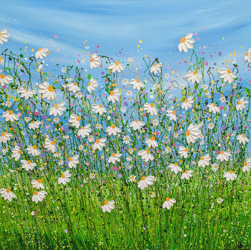 Daisies In Bloom di Lucy Moore, Pittura in vendita su Singulart