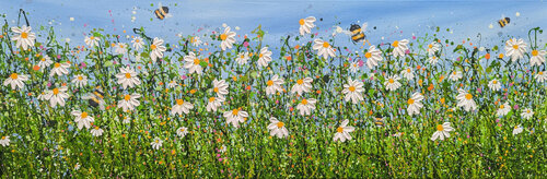 Bumbling Daisy Meadows di Lucy Moore, Pittura in vendita su Singulart