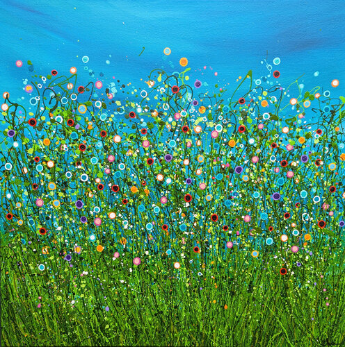 Turquoise Chaos #3 di Lucy Moore, Pittura in vendita su Singulart