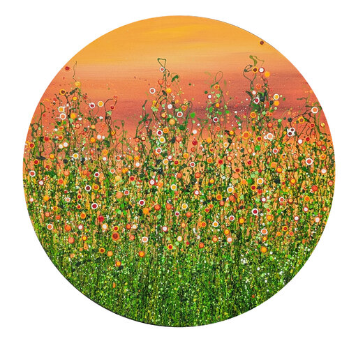 RESERVED - Sunset Meadows by Lucy Moore, Painting for Sale on Singulart
