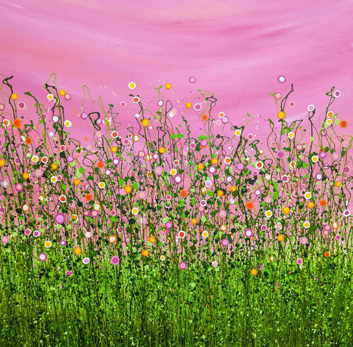 Blushing Confetti Meadows #7 by Lucy Moore, Painting for Sale on Singulart