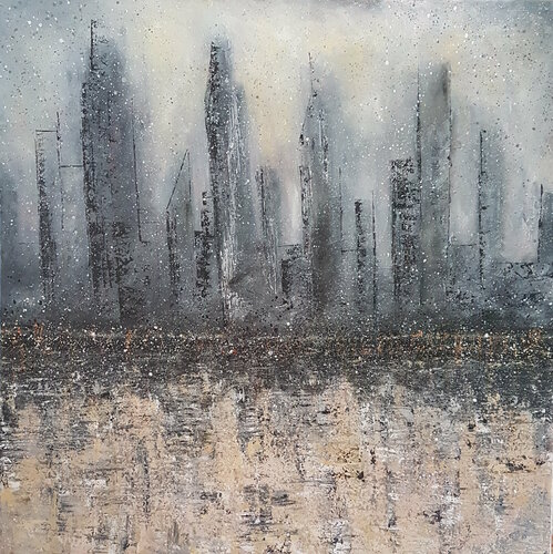 Midnight Metropolis van Lucy Moore, Schilderij te koop op Singulart