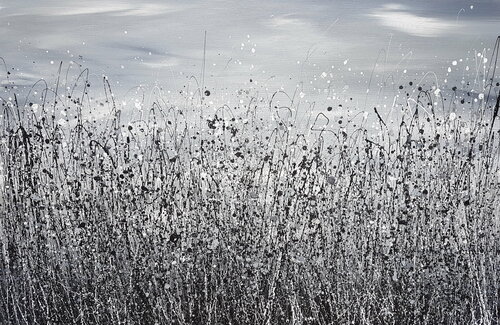 Monochrome Meadow Whispers #2 van Lucy Moore, Schilderij te koop op Singulart
