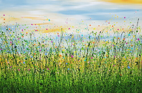 Falling Light Upon A Meadow #2 van Lucy Moore, Schilderij te koop op Singulart