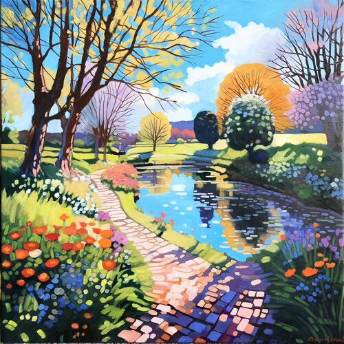 Sunny day un the Giardini Garden by Vadim Bondero, 회화 for Sale on Singulart