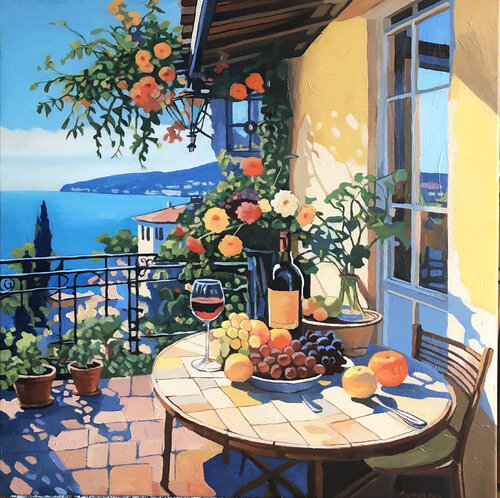 Summer day in Portofino di Vadim Bondero, Pittura in vendita su Singulart