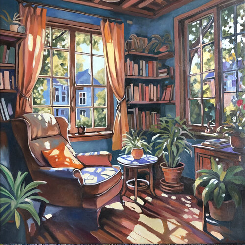 A small library in Avignon di Vadim Bondero, Pittura in vendita su Singulart