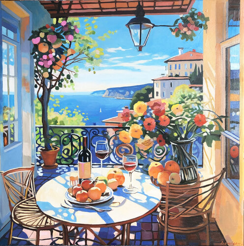 A light breeze in Sardinia di Vadim Bondero, Pittura in vendita su Singulart