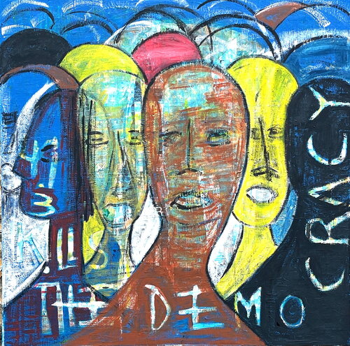 49.3 Kills The Democracy di Kerkhove DomKcollage, Pittura in vendita su Singulart