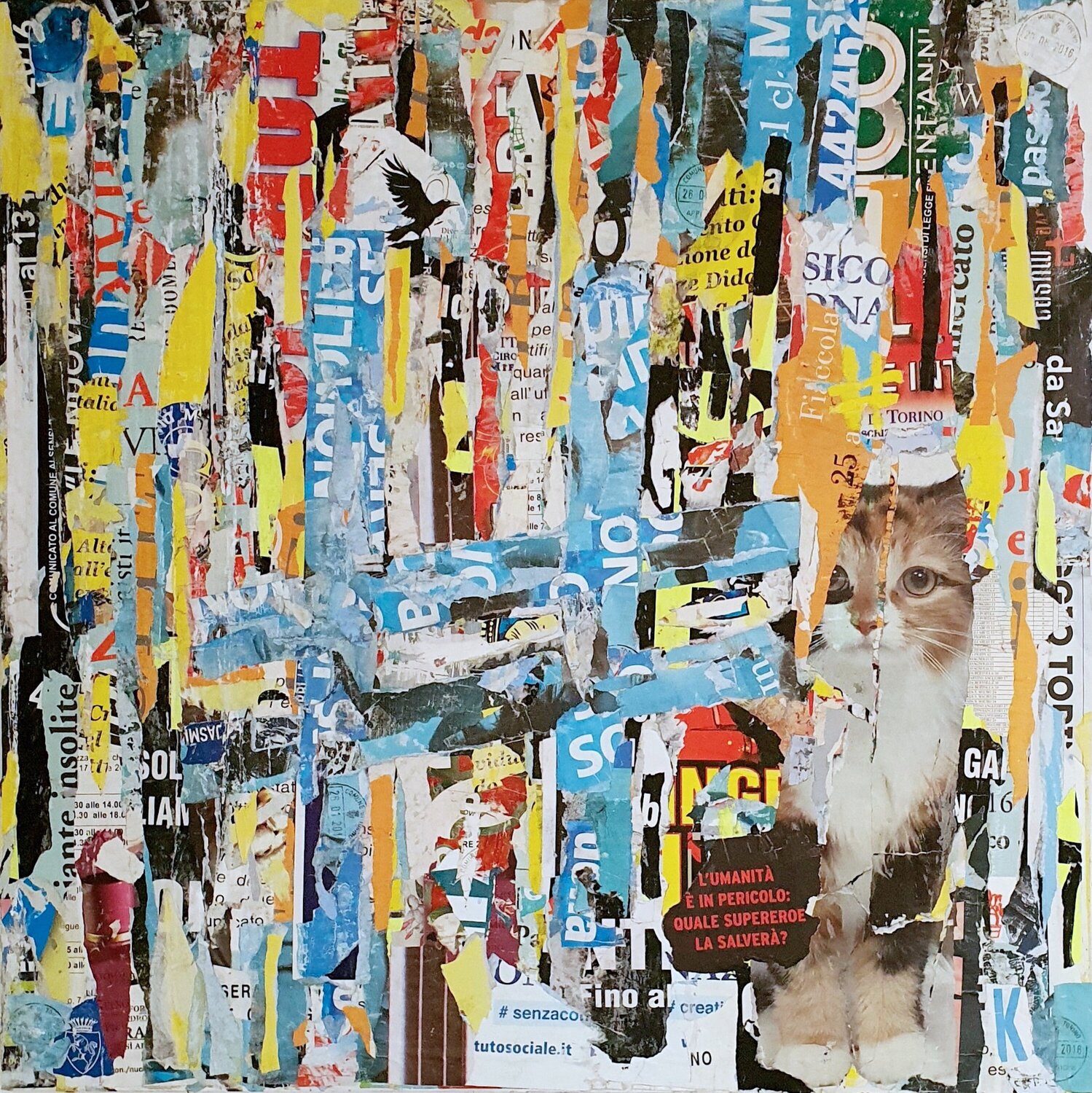 L'UMANITÀ È IN PERICOLO Kerkhove DomKcollage Werk auf Papier zu verkaufen