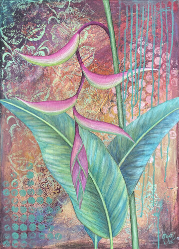 TropicalHeliconia van Nicole Filsinger, Schilderij te koop op Singulart