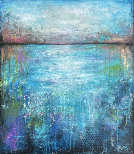 MEERweh Regenbogenhorizont No01 van Nicole Filsinger, Schilderij te koop op Singulart