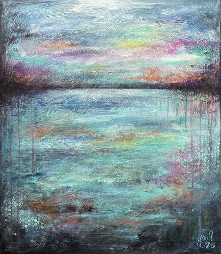 MEERweh Regenbogenhorizont No03 par Nicole Filsinger, Peinture en vente sur Singulart