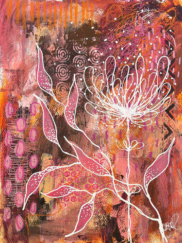 Botanische WELTEN PinkFire by Nicole Filsinger, Work on Paper for Sale on Singulart