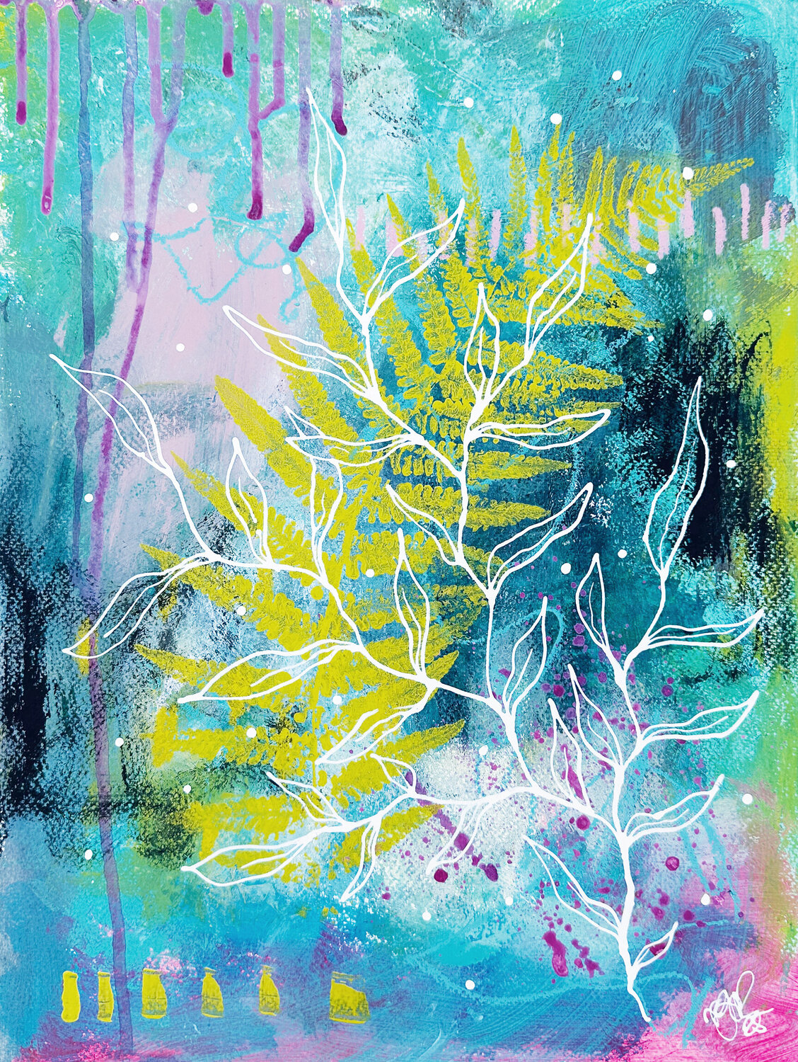 Botanische WELTEN Summer No.01 Nicole Filsinger Werk auf Papier zu verkaufen