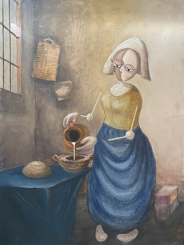 Milkmaid in modern light von Mykola Babiy, Malerei kaufen auf Singulart
