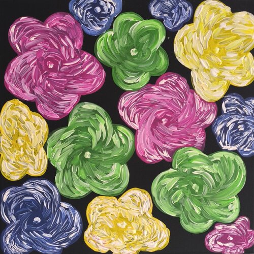 Flowers at night by Idalija Gerviene, Painting for Sale on Singulart