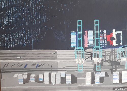 Hafenpier di Ken Spohrer, Pittura in vendita su Singulart